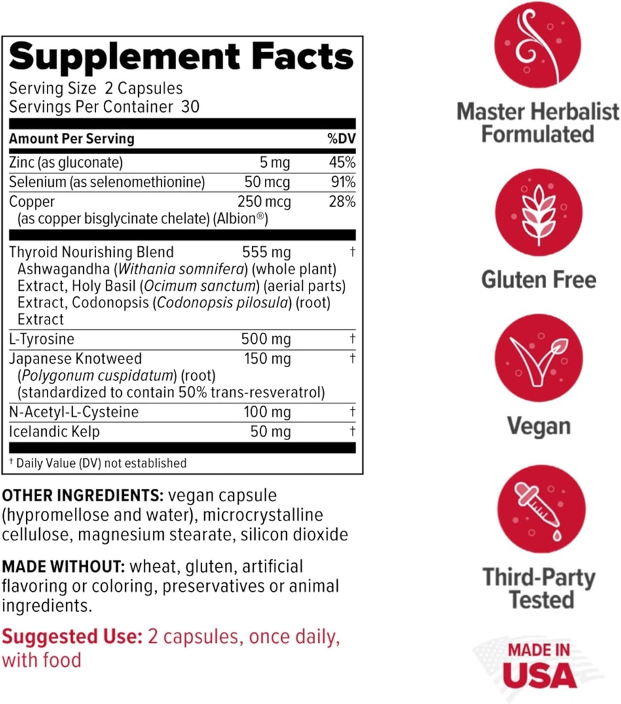 Redd Remedies, Thyroid Strong, Supports Healthy Thyroid Function and Balance, 60 Vegan Capsules 3