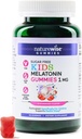 NatureWise Kids Melatonin 1 mg Sugar-Free Gummies for Children Ages 4 & Up - Non-Habit Forming Sleep Aid - Strawberry Flavored - Vegan, No Gluten, Non-GMO - 90 Count[3-Month Supply] 2