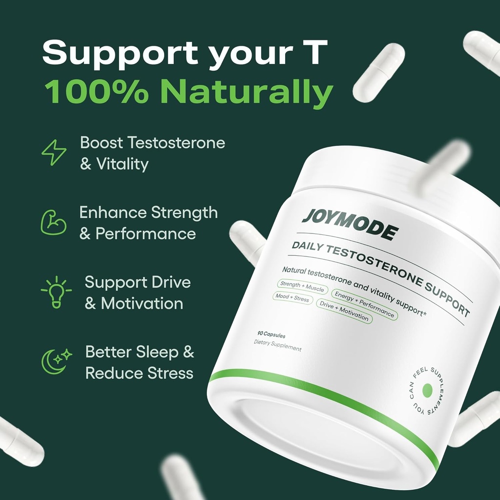 JOYMODE Testosterone Support Complex (180ct) - Natural Supplement for Men w/Ashwagandha, DIM, Magnesium, Zinc & Boron - Pack of 2 3