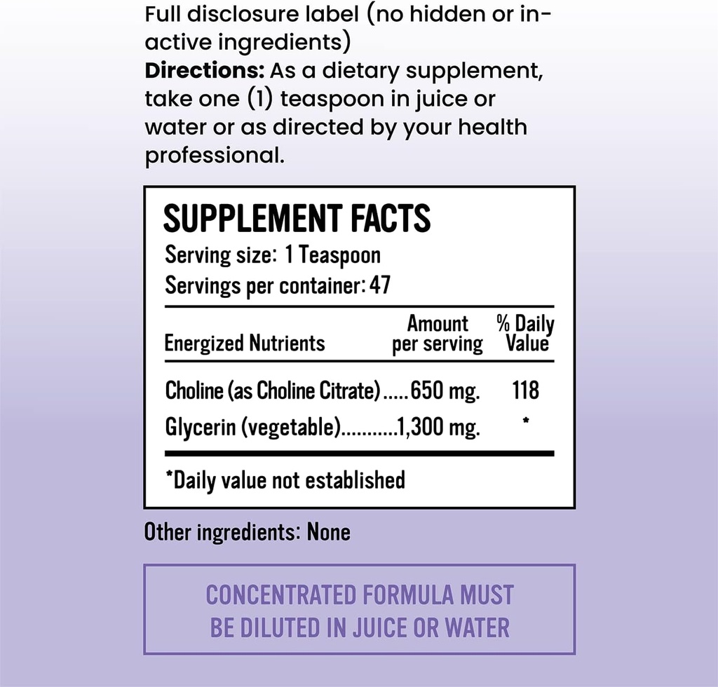Essential Choline Citrate - Liquid Choline Supplements for Brain, Memory, Focus - 650Mg Choline Supplement - Bioavailable Alkalinizing Liquid Choline Enhances Magnesium Supplementation 3