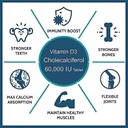 Puritans Vitamin D3 60000 IU - Chewable Cholecalciferol Vitamin D Supplement for Women & Men - 40 Tablets 3