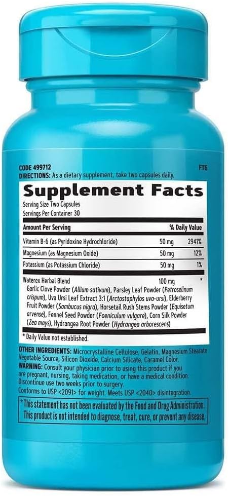 GNC Total Lean Waterex, Helps Regulate Water Balance, Enhanced with Vital Electrolytes, 60 Capsules 3