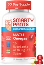 SmartyPants Kids Multivitamin Gummies, Sugar Free: Omega 3 (ALA), Vitamin D3, C, Vitamin B12, B6, A, K & Zinc for Immune Support, Biotin, Erythritol Free, Strawberry Banana, 44 Count (22 Day Supply) 2