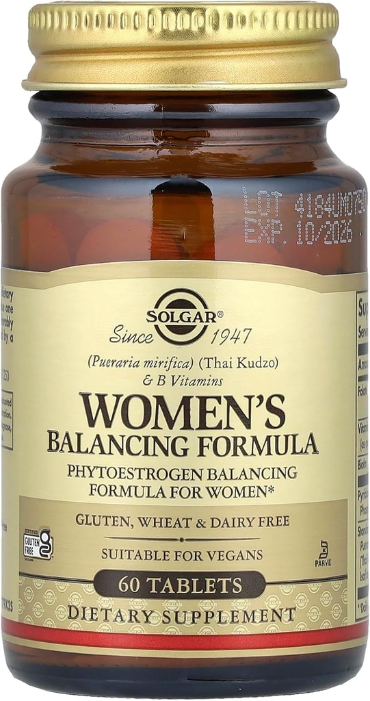 Solgar Women's Balancing Formula, 60 Tablets - Pueraria Mirifica - Phytoestrogen Balancing Formula, Energy Metabolism, Nervous System Health - Vegan, Gluten-Free, Dairy Free, Kosher - 60 Servings 4