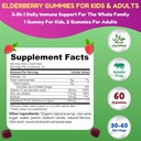 SHIFAA NUTRITION Vegan Black Sambucus Elderberry Gummies | Non-GMO | 60 Gummies, 30 Serving w/ 100mg Elderberry, 90mg Vitamin C, 7.5mg Zinc | Immune Support, Antioxidant Flavonoids Halal Vitamins 3