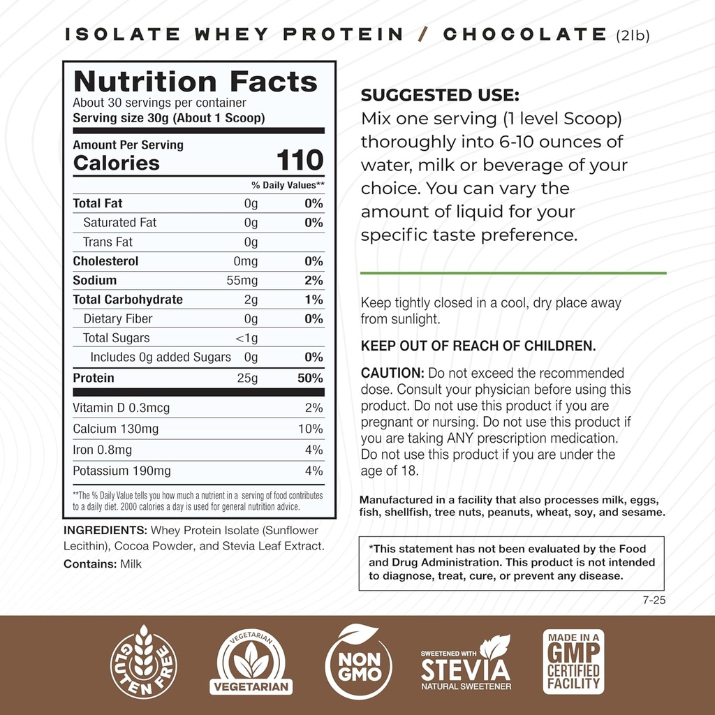 Muscle Feast Grass-Fed Whey Protein Isolate, All Natural Hormone Free Pasture Raised, Whey Isolate Protein Powder for Men and Women, Clean, Gluten-Free, Delicious Isolate Protein - Chocolate, 2lb 4