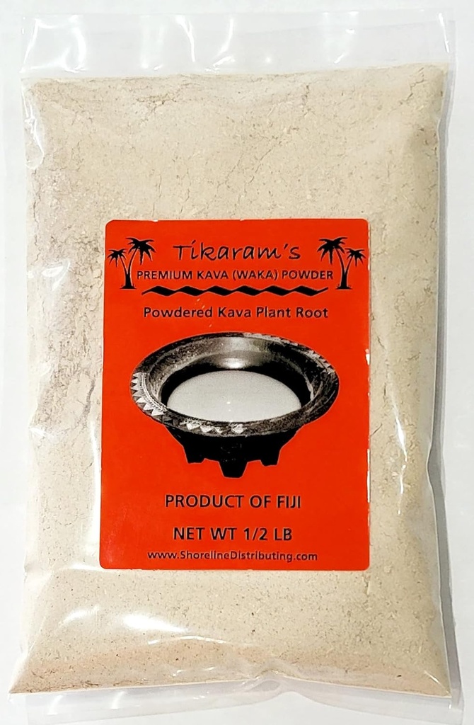 Tikaram's Kava Kava - Premium Fiji Waka (Nobel Lateral Root Kava Powder) 1/2 Pound (8oz) - Fiji Market Wholesale, 8oz (1/2 Pound) 2