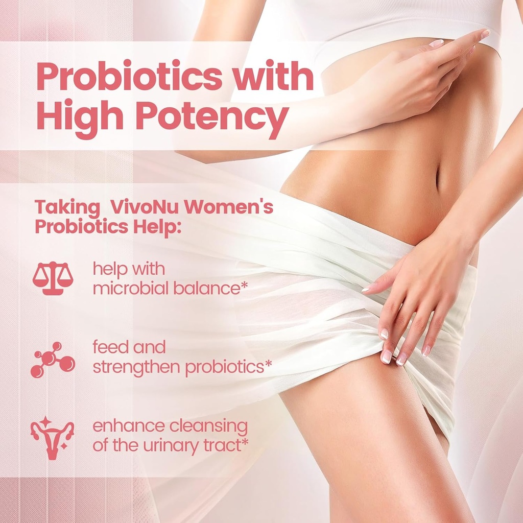 Women's Probiotic,Prebiotics & Lactobacillus Probiotic Blend,60 Billion CFUs,18 Strains,Help Women's Health,Boost Immune,Digestive,Gut,Promote Healthy Vaginal Odor & Vaginal Flora 4