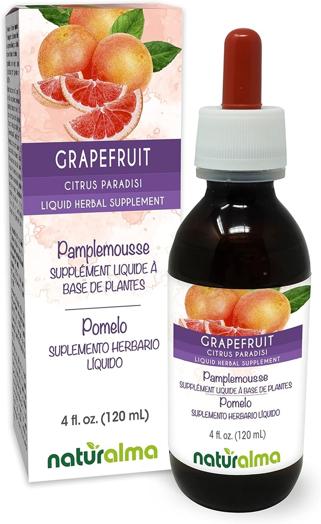 Naturalma Grapefruit (Citrus paradisi) Seed Alcohol-Free Tincture - Enriched with Vitamin C - 4 fl oz Liquid Extract in Drops - Herbal Supplement - Vegan 2