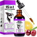 Dog Multivitamin,15 in 1 Dog Multivitamin Liquid Drops Supplements, Dog Vitamins for Heart Health, Bones, Joint, Skin & Coat, Bladder, Immune System Support 60ml 2