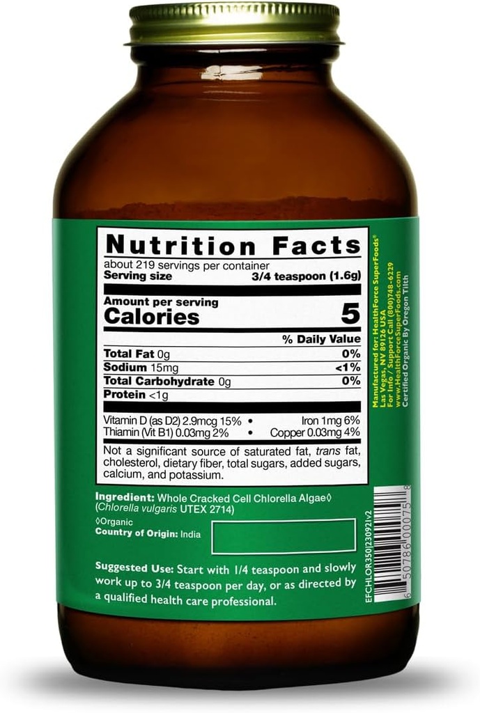 HealthForce SuperFoods Chlorella Manna - Powder - 350 Grams 3