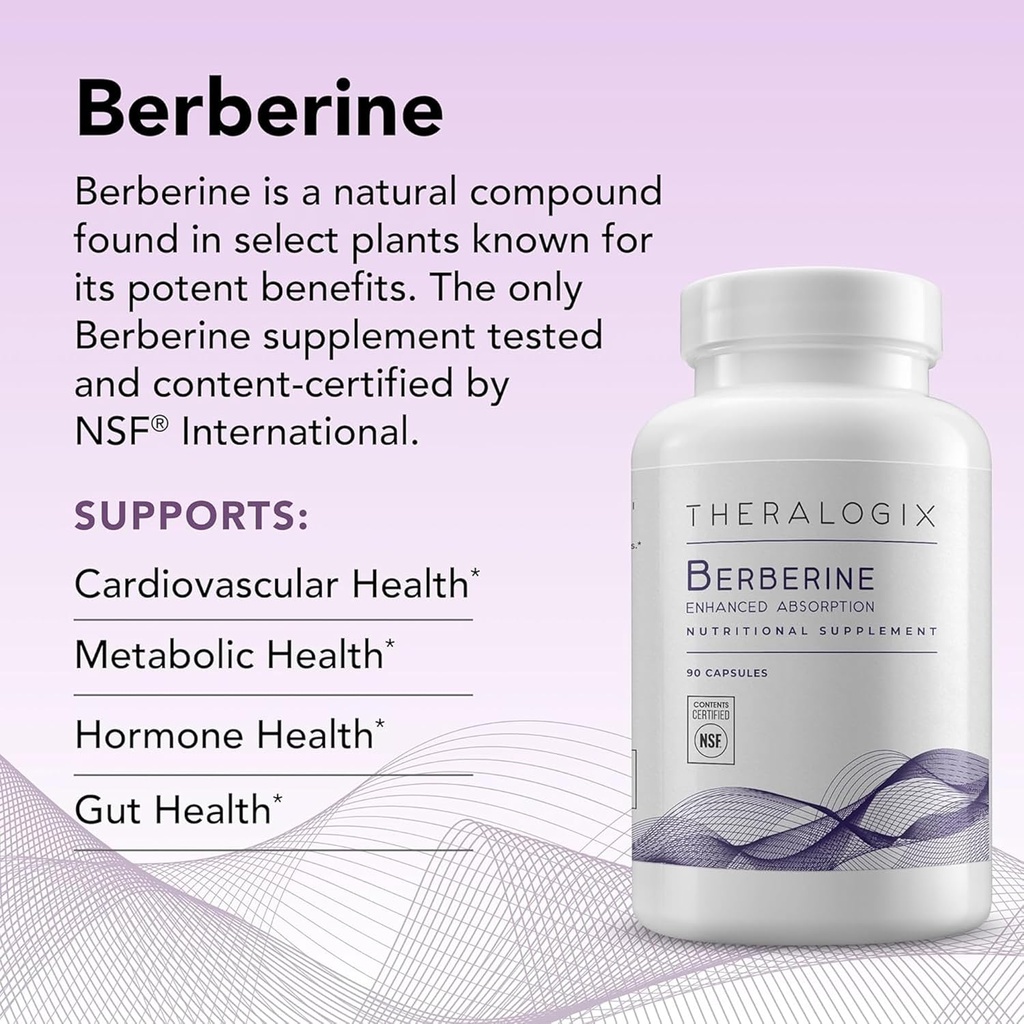 Theralogix Berberine Enhanced Absorption - 90-Day Supply - Made with Berberine Phytosome to Help Support Healthy Metabolism & Hormone Balance* - NSF Certified - 90 Capsules 4