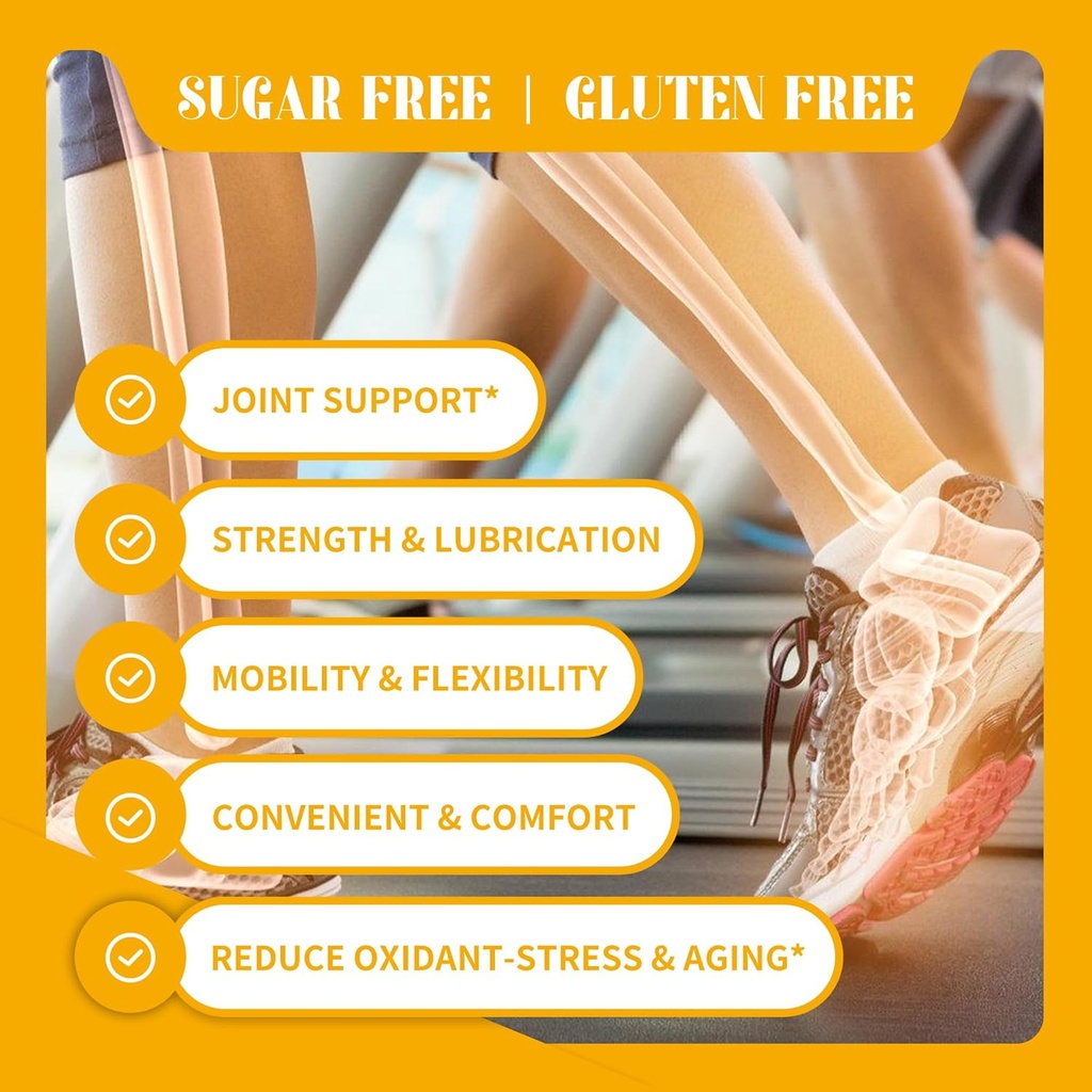 Glucosamine Chondroitin Gummies with MSM & Elderberry Extra Strength - Joint Support, Antioxidant Immune Support Supplement for Adults, Men & Women.60 Orange Gummies 5