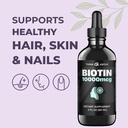 Liquid Biotin 10,000 mcg with Vitamin C – High Potency Hair, Skin & Nail Support – Fast Absorption Biotin Drops – 60 Day Supply – 2 oz 4