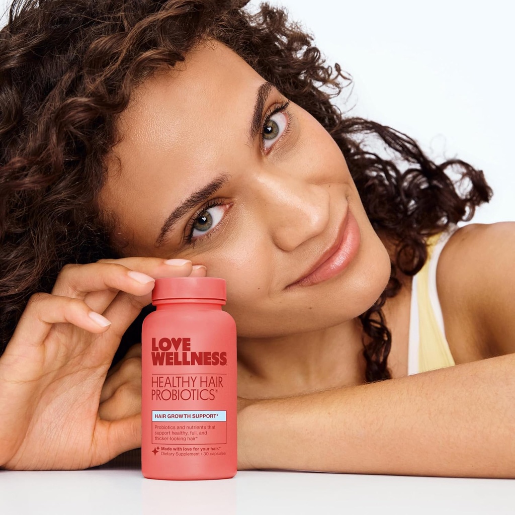 Love Wellness Healthy Hair Probiotics | Support Hair Growth with Biotin and Vitamin B12 & B6 | Supplement for Healthy Scalp & Thicker, Fuller Looking Hair | Safe & Effective | 30 Capsules 6