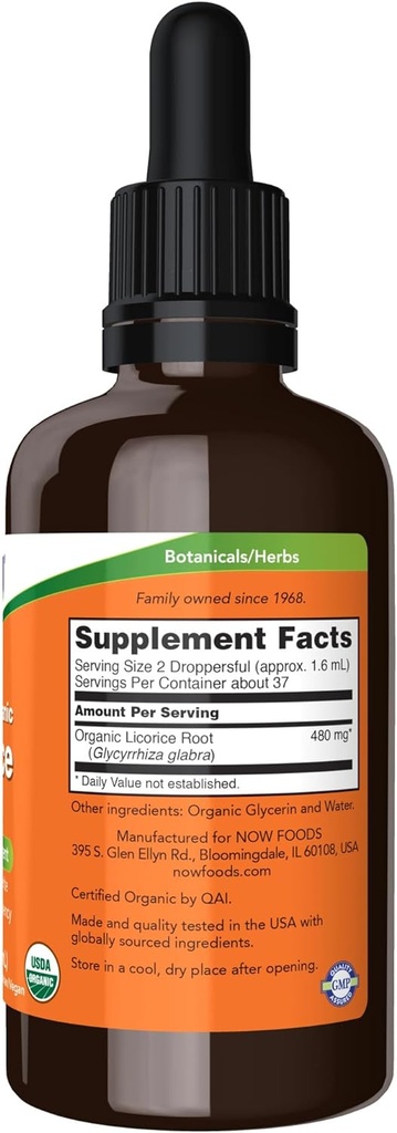 NOW Foods Supplements, Certified Organic Licorice Root 2 fl. oz 3