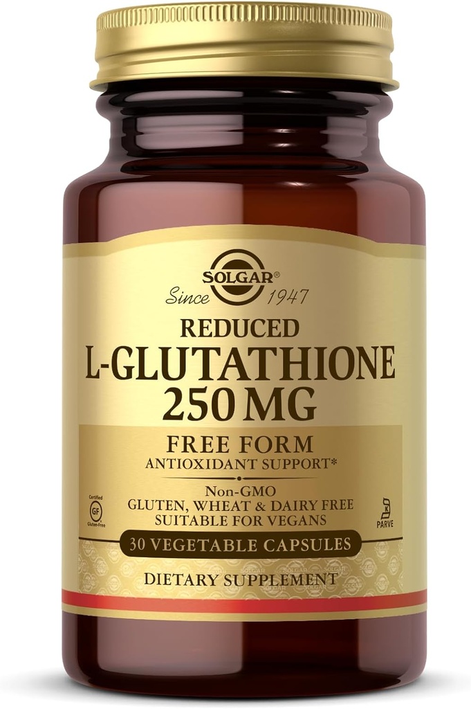 Solgar Reduced L-Glutathione 250 mg - 30 Vegetable Capsules - Antioxidant Support - Non-GMO, Vegan, Gluten Free, Dairy Free, Kosher - 30 Servings 2
