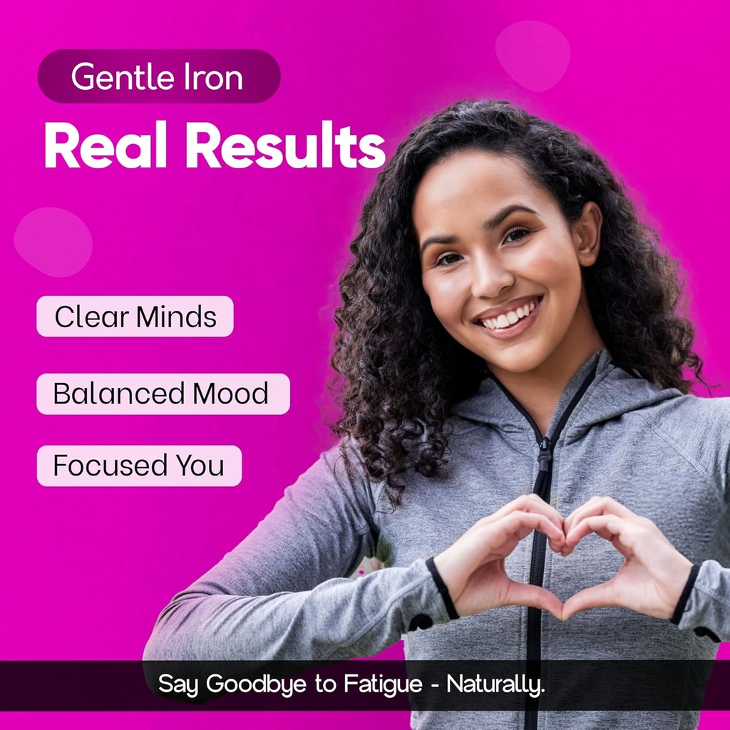 Losoki Iron Bisglycinate 20 mg with Vitamin C, B12 American Ginseng & Probiotics, Gentle on The Stomach， Supports Energy & Iron Deficiency - Non GMO, 60 Tablets 5