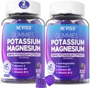 Potassium Magnesium Gummies - Potassium Supplement w/Ashwagandha 200mg, Magnesium Glycinate,B6,B12,P-otassium Citrate for Leg Cramps,Muscle,Electroyte for Adults Kids,Sugar-Free, 2 Pack 2