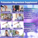 Potassium Magnesium Gummies - Potassium Supplement w/Ashwagandha 200mg, Magnesium Glycinate,B6,B12,P-otassium Citrate for Leg Cramps,Muscle,Electroyte for Adults Kids,Sugar-Free, 2 Pack 4