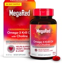 MegaRed Krill Oil 750mg Omega 3 Supplement with Choline, #1 Dr Recommended Krill Oil Brand with EPA, DHA & Phospholipids, Supports Heart, Brain, & Liver Health, Antarctic Krill Oil - 80 Softgels 2