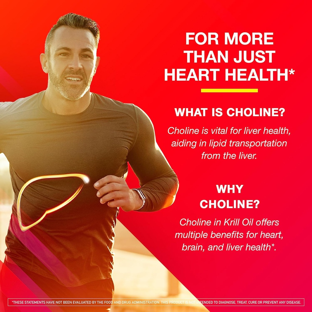 MegaRed Krill Oil 750mg Omega 3 Supplement with Choline, #1 Dr Recommended Krill Oil Brand with EPA, DHA & Phospholipids, Supports Heart, Brain, & Liver Health, Antarctic Krill Oil - 80 Softgels 4