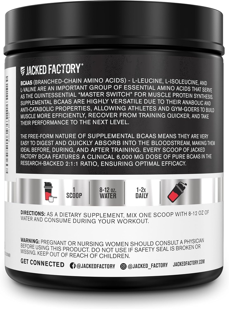 Jacked Factory Nitrosurge Shred Thermogenic Pre-Workout in Watermelon & BCAA in Fruit Punch for Body Recomposition, Muscle Building and Recovery 5