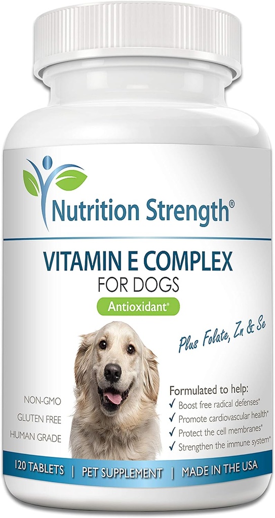 Vitamin E for Dogs, Promote Cardiovascular Health, Support Cell Membranes, Vitamin E Complex to Boost Dog Immune System Plus Zinc, Selenium, Folate, Salmon Oil, 120 Chewable Tablets 2