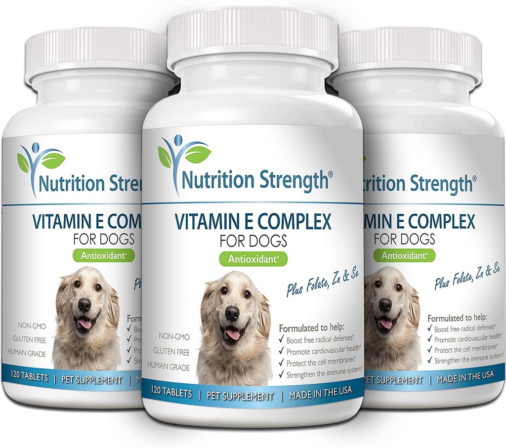 Vitamin E for Dogs, Promote Cardiovascular Health, Support Cell Membranes, Vitamin E Complex to Boost Dog Immune System Plus Zinc, Selenium, Folate, Salmon Oil, 120 Chewable Tablets 6