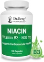 Dr. Berg Niacin 500mg with Flushing for Heart Health & Energy Support* - 100-Day Supply Vitamin B3 Niacin from Dr. Berg Recommended Nicotinic Acid - 100 Capsules 2