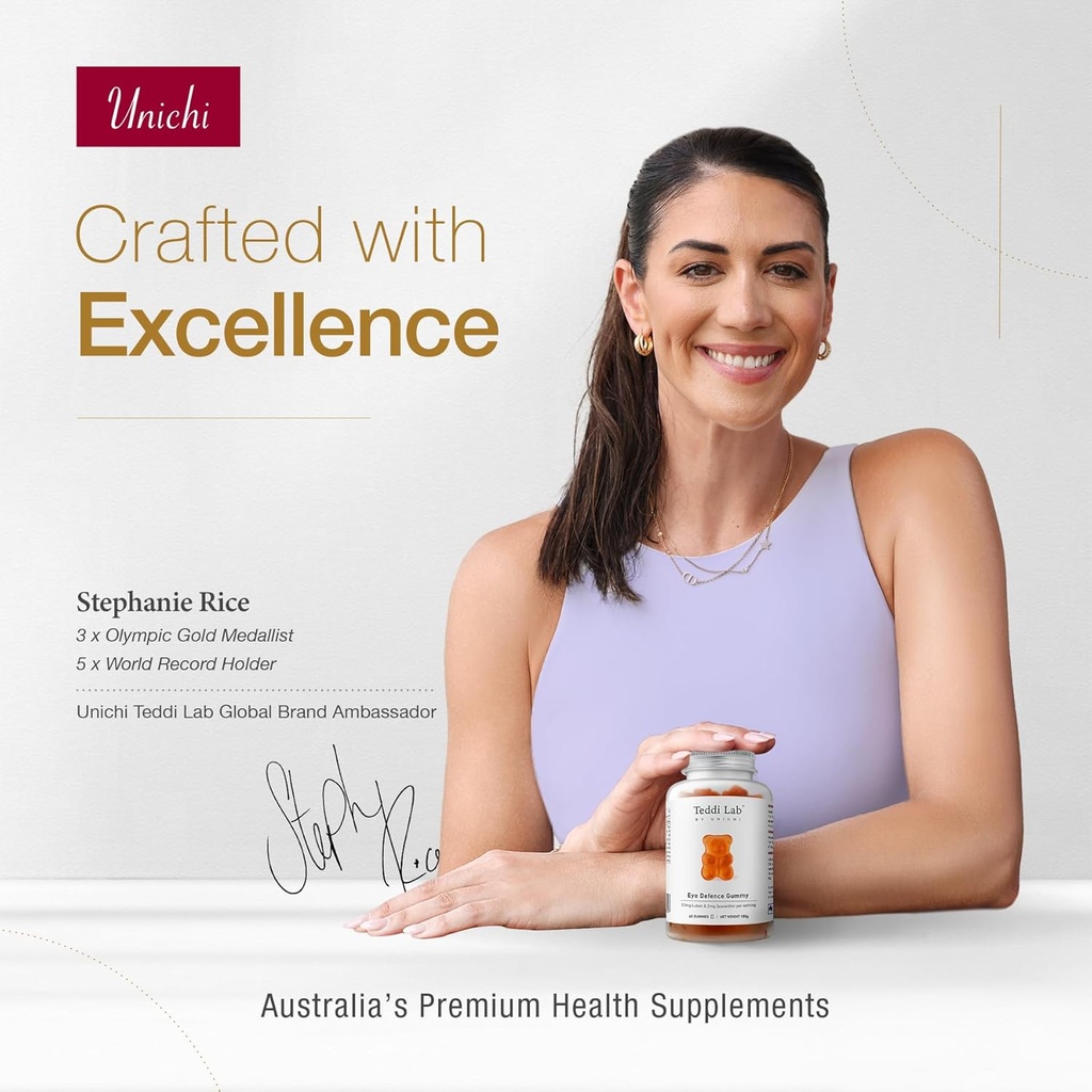 Unichi Eye Health Gummy, Lutein and Zeaxanthin Supplement for Eye and Retina Health, Blueberry Flavour, 60 Count 3