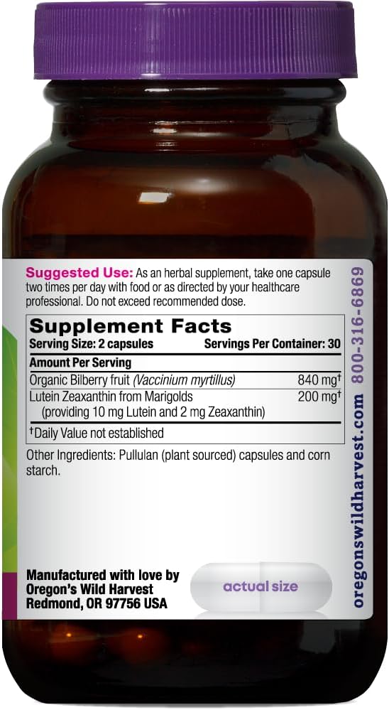 Oregon's Wild Harvest Eyes Love Lutein™ Capsules, Non-GMO Organic Herbal Supplements, 60 Count 3