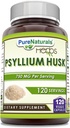 Pure Naturals Psyllium Husk Supplement | 750 Mg Per Serving | Veggie Capsules | Non-GMO | Gluten-Free | Made in USA (120 Count) 2