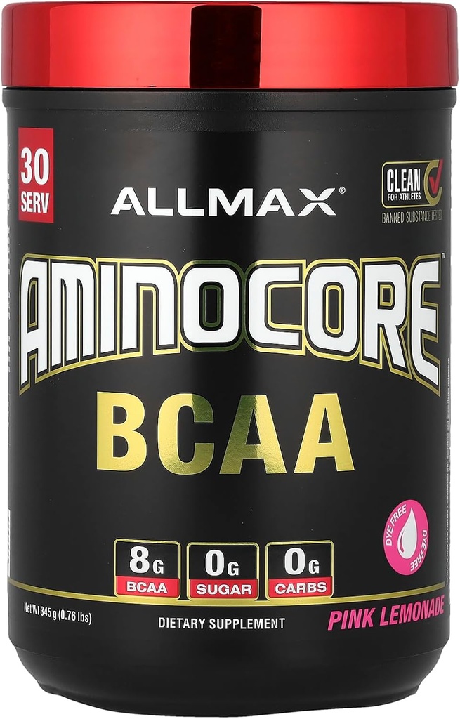 ALLMAX Nutrition AMINOCORE BCAA – 8G BCAAs – 100% Pure Branch Chained Amino Acids – Gluten Free - Pink Lemonade - 315 Gram 2