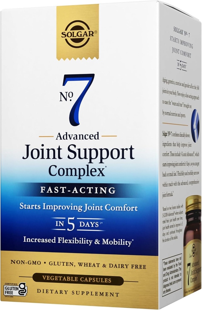 Solgar No. 7, 105 Vegetable Capsules - Joint Support & Comfort - Increased Mobility & Flexibility - Supplement for Men & Women with Ester-C Vitamin C - Gluten-Free, Non GMO, Dairy Free - 105 Servings 2