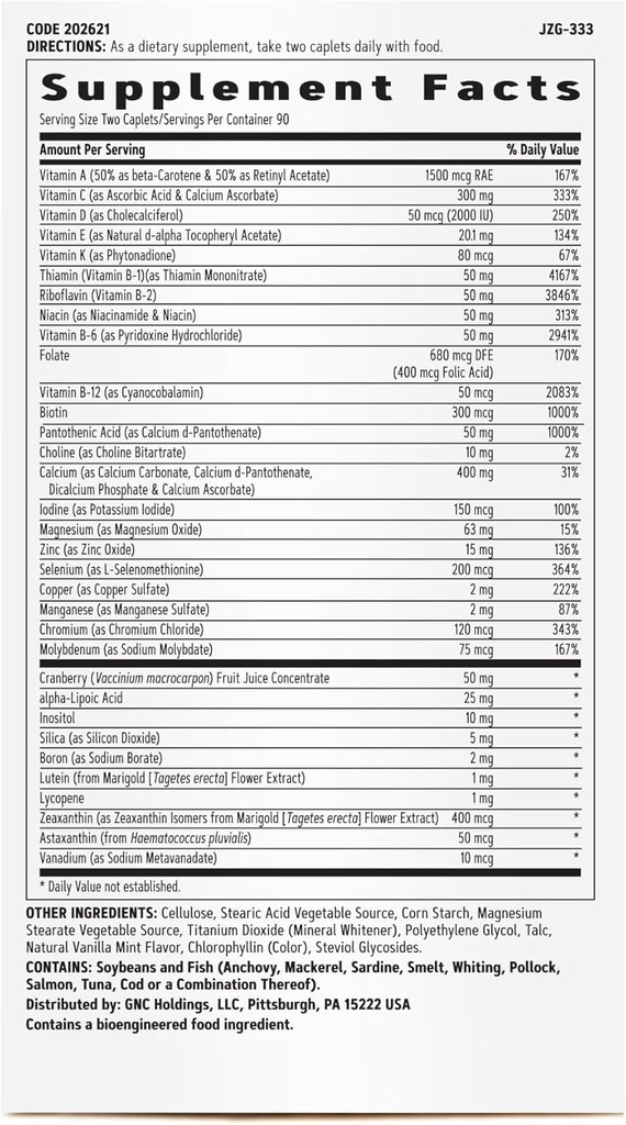 GNC Women's Multivitamin Ultra Mega Without Iron, Daily Vitamin Supplement, Supports Immune, Brain, Hair, Skin & Nails, 180 Caplets 3
