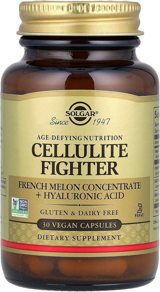 Solgar Cellulite Fighter Skin Vitamin and Mineral Supplement, Support Smooth Skin with French Melon Concentrate, Hyaluronic Acid and Vitamin C Supplement, Age-Defying Nutrition for Women, 30 Servings 4