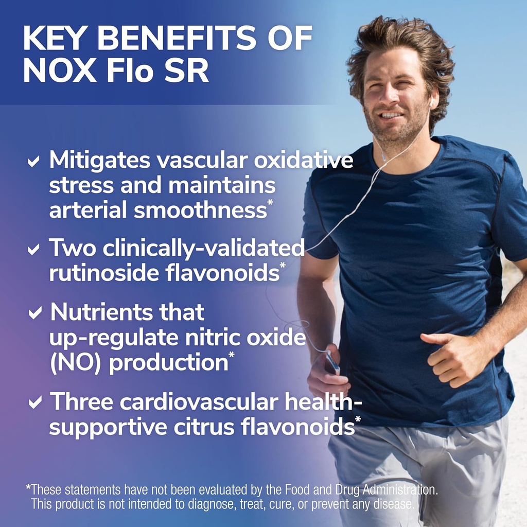 Tesseract NOX Flo SR Nitric Oxide Booster, Vascular Health Supplement, 120 Capsules, Sustained-Release L Citrulline, Coenzyme Q10 & R Lipoic Acid, Circulation & Blood Pressure Support, Hypoallergenic 5