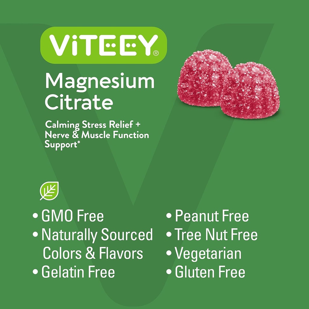 VITEEY Magnesium Gummies for Adults - 66mg of Magnesium Citrate Gummy for Calm, Sleep, Nerve & Muscle Function Support - Vegetarian, Gluten Free - 60 Count 6