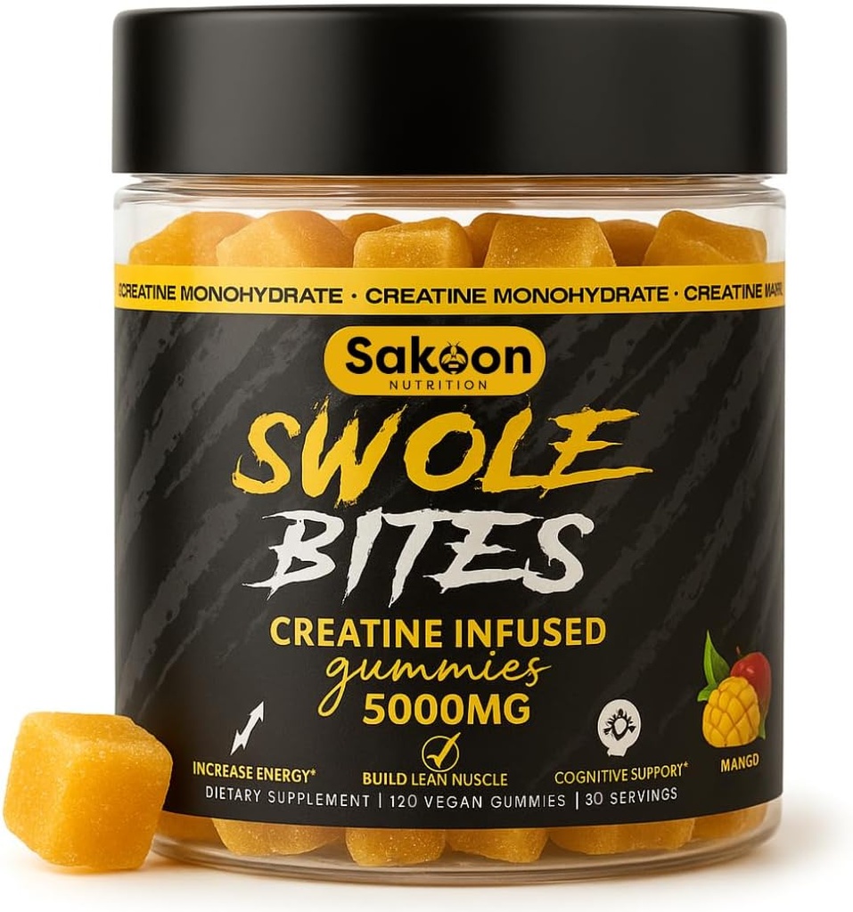 Creatine Gummies 5000mg – Vegan - Muscle Builder – Strength & Energy Support – 120 Count – Mango Flavor – Creatine Monohydrate Supplement for Men & Women 2