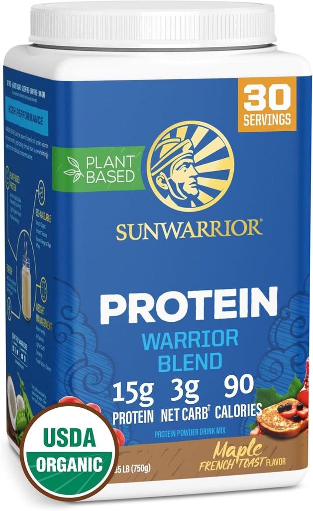 Sunwarrior Organic Plant Based Protein Powder | Vegan Organic Protein Powder Maple Flavored with BCAA Amino Acids & Hemp Seed Pea Blend | Non-GMO Soy Dairy Filler & Gluten Free (Maple, 30 Servings) 2