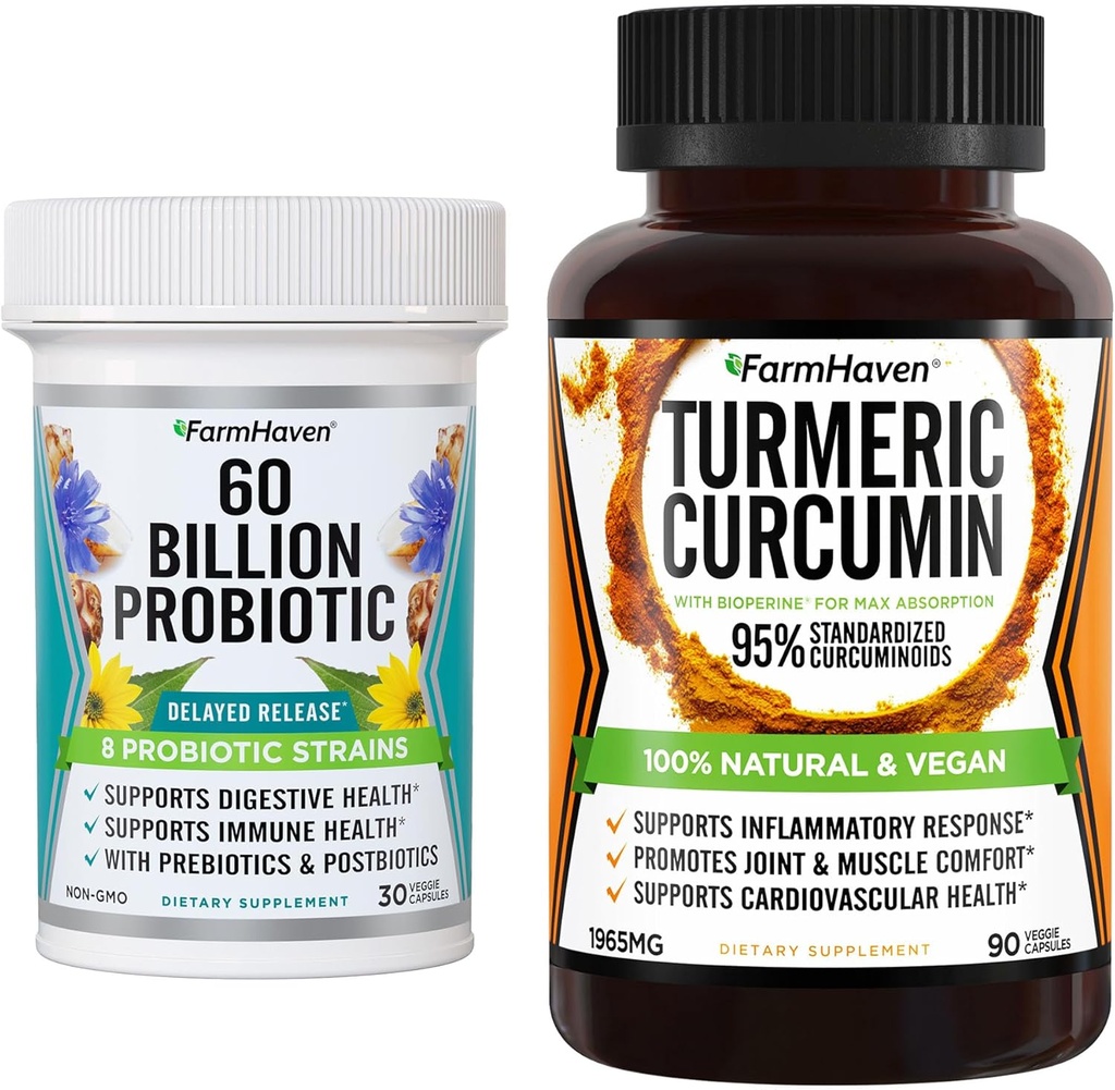 FarmHaven Turmeric Curcumin with BioPerine Black Pepper and 60 Billion CFU Probiotic 2