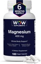 WOW Supplements Magnesium 400 mg Complex - Supplement for Men and Women - Citrate, Aspartate & Magnesium Oxide 400mg - 180 Capsules 2