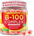 Super Vitamin B Complex Gummies - All B Vitamins Including Methyl B12, B1, B2, B3, B5, B6, Biotin, Methylfolate with Vitamin C, Choline, Inositol, PABA for Energy, Brain & Immune Support, Sugar Free 2