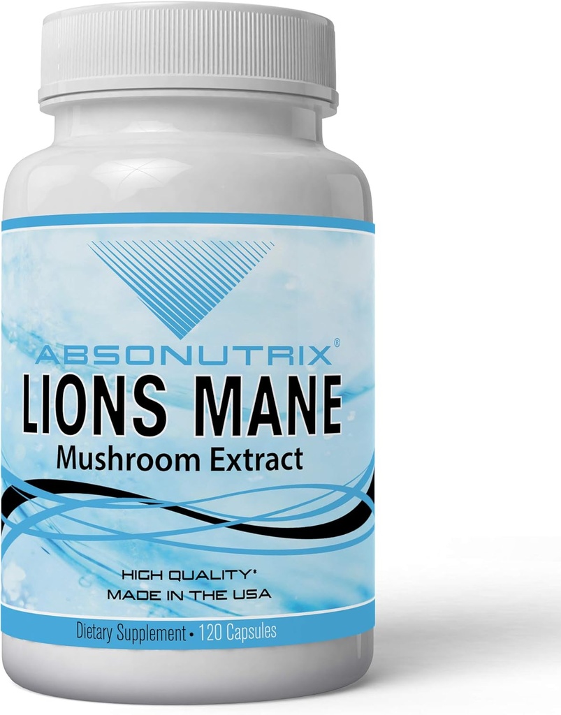 Absonutrix Lion's Mane Mushroom Extract 120 Capsules, Supports Immune System,Helps Improve Cognitive Health, Quality Potent Ingredients, Made in USA, 500 mg per Serving, GMP-Approved 2