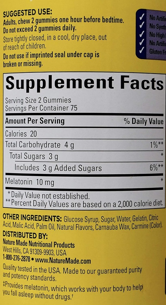 Nature Made Melatonin 10mg Dreamy Strawberry Natural Flavors, 150 Gummies 3