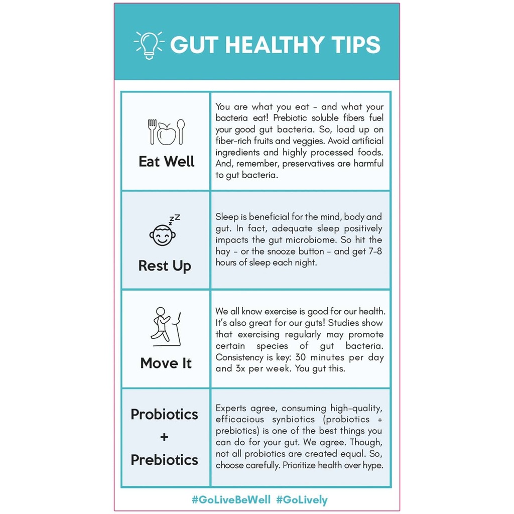 GoLive Probiotics & Prebiotics for Women and Men Glow for Beauty, Sugar-Free Synbiotic Powder. +25 Bllion CFUs; 10 Clinical Strains for Healthy, Immune & Digestive Health, 10 Count (Pack of 1) 4