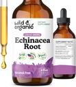 Wild & Organic Echinacea Drops - Immune Support Supplement with Echinacea Angustifolia - Liquid Root Extract Tincture - Vegan, Sugar & Alcohol-Free - 4 fl oz 2
