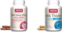 Jarrow Formulas Red Yeast Rice 1200 mg & Co-Q10 100 mg Per Serving-120 Veggie Caps-60 Servings & Heart Health-Vegan & Milk Thistle 150 mg with 30:1 Standardized Silymarin Extract 2