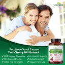Zazzee Tart Cherry 10:1 Extract, 3000 mg Strength, 200 Vegan Capsules, 6+ Month Supply, Certified Kosher, Concentrated and Standardized 10X Extract, 100% Vegetarian, All-Natural, Gluten Free, Non-GMO 3